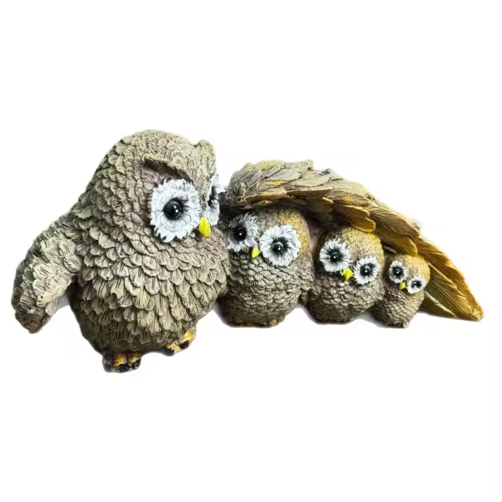 Adorno de búho de resina para manualidades, estatua de Animal vívida creativa, escultura de estatuilla en miniatura impermeable, mesa - 1