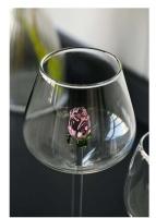 Gran capacidad 3D Dia Rosa de cristal con alas de corazón incorporado copas de vino tinto copas copas regalo 1 PC - details 2