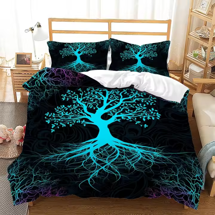 Juego de Ropa de Cama 3D Cubierta de Edredón Negro Oro Ropa de Cama para Adultos - 1