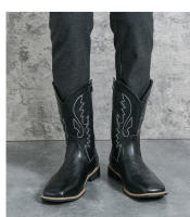 Botas vaqueras altas bordadas de moda occidental, botas personalizadas de otoño e invierno, botas de hombre. - details 14