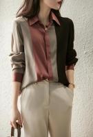Nueva Camisa de Trabajo para Mujer Primavera Ropa Holgada con Botones, Top Vintage Elegante de Sateén, Blusas de Manga Larga para Mujer - details 4