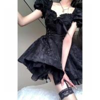 Vestido de Súper Hada fugitiva de alta gama, regalo de cumpleaños negro francés, mujer ceñida a la cintura - details 3