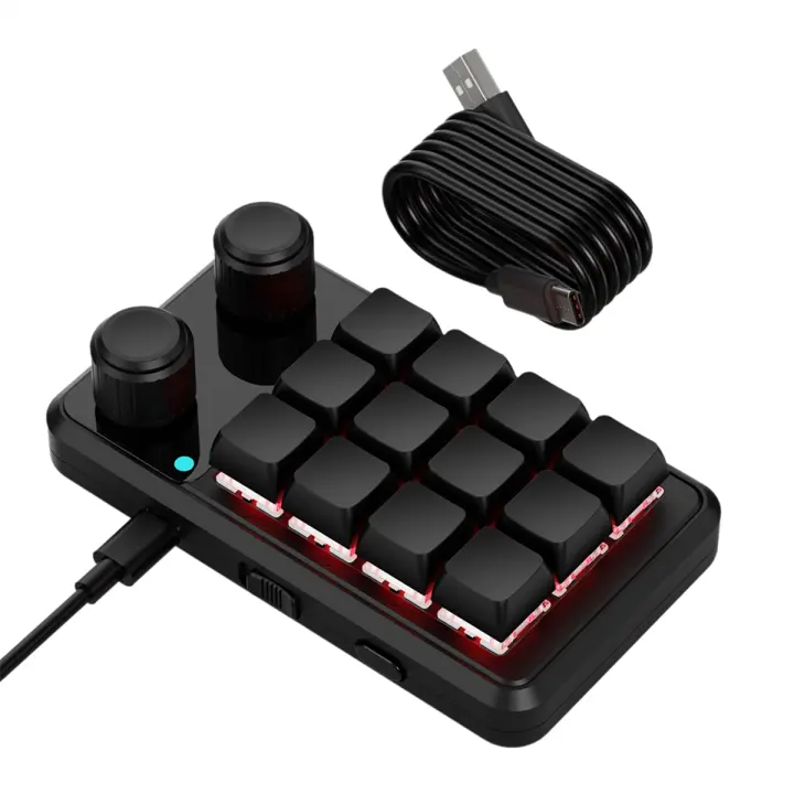 Teclado de perilla Teclado para juegos RGB Teclado mecánico Hotswap Macropad Programación Macro Personalizado Negro - 1