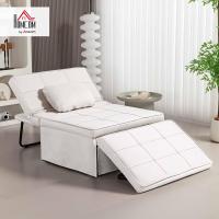 Sofá cama 3 en 1 individual tapizado en lino, sillón reclinable en 5 posiciones, silla de dormir convertible, reposapiés con reposacabezas para salón, carga 200 kg, 95x189x43 cm, gris - details 18