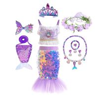 AmyStylish Niñas Princesa Sirena Ariel Cosplay Halloween Fiesta de Cumpleaños Verano Playa Vacaciones Vestido - details 42