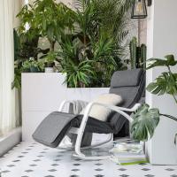 Silla Mecedora de Madera de Abedul Silla Mecedora Ajustable con 5 Posiciones, Carga Máxima 150 kg, para Dormitorio, Salón Gris Oscuro y Blanco LYY011G01 - details 4