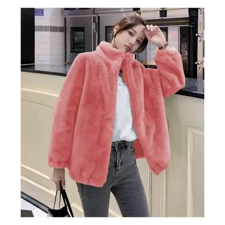 Chaqueta deportiva cálida de cuello alto para mujer para otoño y invierno - 1