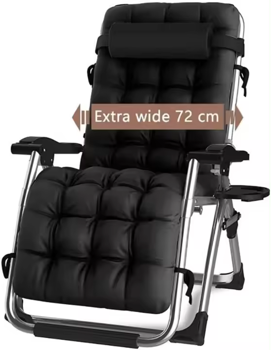 Silla Reclinable para Actividades al Aire Libre Gravedad Cero, Portavasos, Ajustable, Ancho Extra - 1