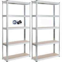 Azul Azul Especio de Almacenamiento sin Tornillos 180x90x30cm 5 Estantes Estantería de Taller Plata - details 0