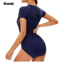 Bañador deportivo de una pieza para mujer, ropa de playa de manga corta, 2024 - details 2