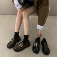 Negro pequeños zapatos de cuero de las mujeres de la primavera y el otoño de 2025 nuevo versátil tacón grueso Mary Jane Love zapatos individuales - details 7