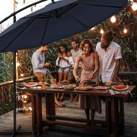 Paraguas de aluminio con manivela 300/350 cm de diámetro Protección UV Impermeable para mercado - details 38