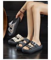 Zapatillas de plataforma nuevas sandalias de hebilla de cinturón retro de arrastre de una y media punta abierta de moda casual versátil - details 1