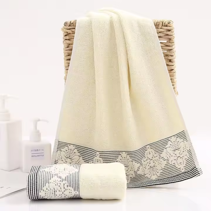 Toalla Jacquard de algodón puro de 4 piezas, toalla facial diaria para el hogar, toalla de mano, toalla facial de 35 cm * 75 cm - 1