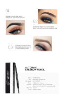 Lápiz de cejas de doble cabeza, alto pigmento, no se decolora, resistente al agua, duradero, lápiz de cejas de cinco colores, cosméticos para ojos para mujeres - details 5