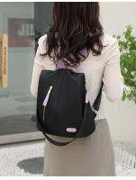 Mochila antirrobo negra para mujer, morral sencillo a la moda, informal, pequeña, impermeable, para viaje - details 0