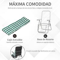 Sillas de Jardín Plegables de Acero Gravedad Cero Respaldar Ajustable en 5 Posiciones Reposapiés - details 22