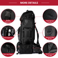 Mochila de Camping Ligera de 90L Equipo de Deportes al Aire Libre para Senderismo, Escalada, Montañismo, Trekking - details 6
