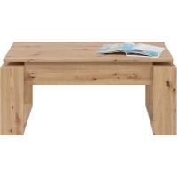 Mesa de Centro elevable Nova Color Roble Nodi y Blanco Artik salón Comedor Estilo nórdico 45-54x105x55 cm - details 5