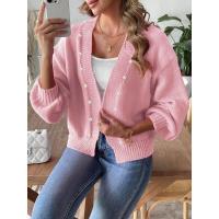 Suéteres de punto con cuello en V para mujer, chaqueta informal holgada para jóvenes, 2024 - details 4