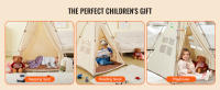 SucceBuy Tienda de campaña para niños, de 1 a 5 años, con tapete y lámpara, ventanas, interior y exterior, yurta para niños y niñas - details 4