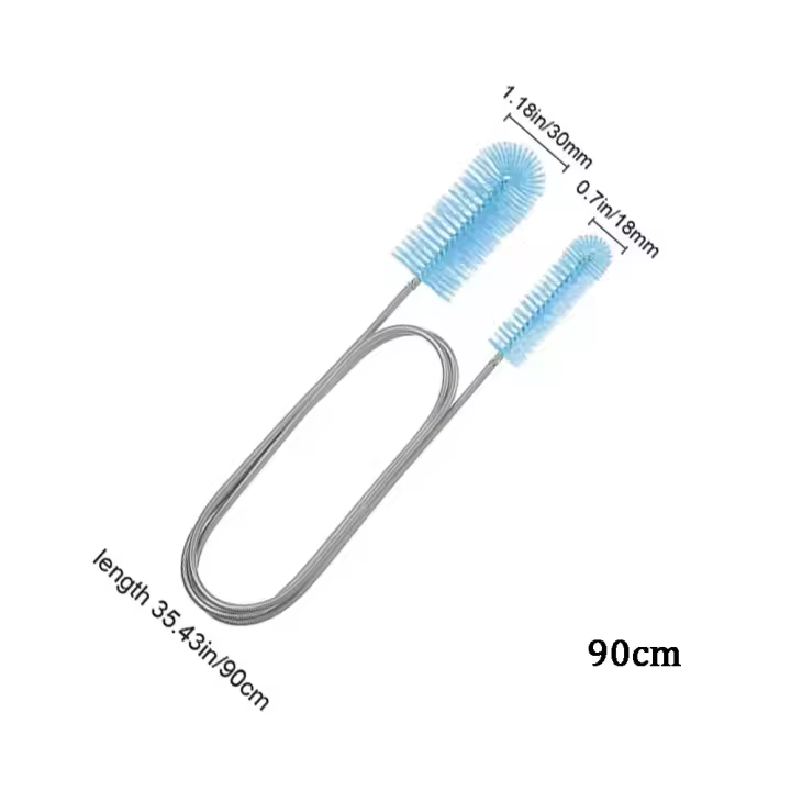Cepillo de limpieza de acuario para bomba de filtro de agua, tubo de lirio, manguera de tubo de aire, cepillo de tanque de peces de acero inoxidable, accesorios de bomba de agua - 1