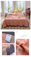 Manta de Algodón Puro Diseño de Gato en Cuadros Amarillo Tamaño de Cama Rey Ideal para Verano - details 9