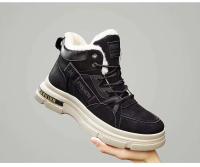 Zapatos de senderismo cálidos antideslizantes transpirables de algodón de invierno para hombre con plantilla de PU botas de nieve resistentes al desgaste para exteriores resistentes al frío - details 15