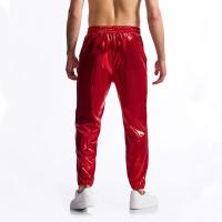 Modo Superficie brillante estampage à chaud hommes pantalons décontractés Harajuku Hip Hop Disco danse Streetwear cordon discothèque pantalon - details 9
