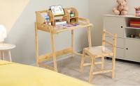 Escritorio de Bambú Ajustable para Niños Set de Mesa y Silla con Soporte de Libros y Espacio de Almacenamiento - details 2