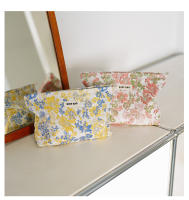 Bolso De Maquillaje Para Mujer Capacidad Grande De Flores Rosa En Lona Cierre De Cremallera Portátil Bolsa De Almacenamiento De Artículos Bolsa De Viaje Para Toallitas - details 12