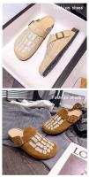 Zuecos casuales Xinziyu, zuecos de madera de corcho de gamuza antideslizantes con bordado de huesos a la moda para mujer con logotipo - details 9