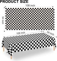 Mantel de Plástico Desechable a Cuadros con Cuadros 137*274cm Ideal para Picnic, Carrera, Fiesta de Coche Cocina y Comedor - details 2