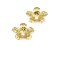 Tapas de cuentas de flores de latón de color no chapado, suministros de joyería Diy de alta calidad, collar, pendientes, accesorios para mujer - details 33