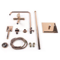 Juego de grifo de ducha de baño de oro rosa, cabezal de lluvia, mezclador de ducha, accesorio de pared - details 17