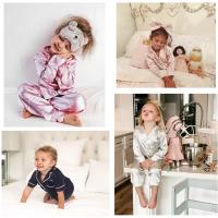 Pijamas para niños y niñas, Top de satén de seda, pantalón de manga larga, pijamas lisos con botones para bebés, conjunto de satén, camisón, ropa de dormir para niños - details 3
