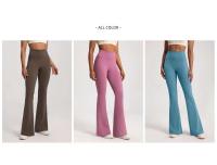 Leggings de yoga para acampar de cintura alta para mujer, pantalones deportivos de pierna ancha informales transpirables de alta gama para gimnasio - details 0