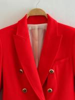 TRAFZA-traje elegante de manga larga para mujer, traje con cuello, Bolsillo falso, decorado, Color sólido, estilo callejero, prendas de vestir exteriores informales - details 13