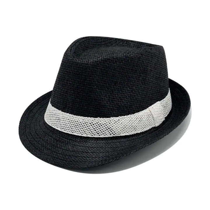 Sombrero de paja Vintage a la moda para hombre, gorra de Jazz de vaquero de ala ancha para caballero, gorra informal de protección solar, gorra de viaje de Panamá - 1