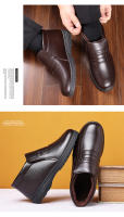 Zapatos casuales de algodón de cuero de caña alta antideslizantes de terciopelo cálido de invierno para hombres - details 4