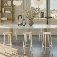 Juego de 2 taburetes de bar, taburete de cocina con reposapiés, estilo industrial, adecuado para cocina, restaurante, sala de fiestas 30×30×64CM color natural - details 1