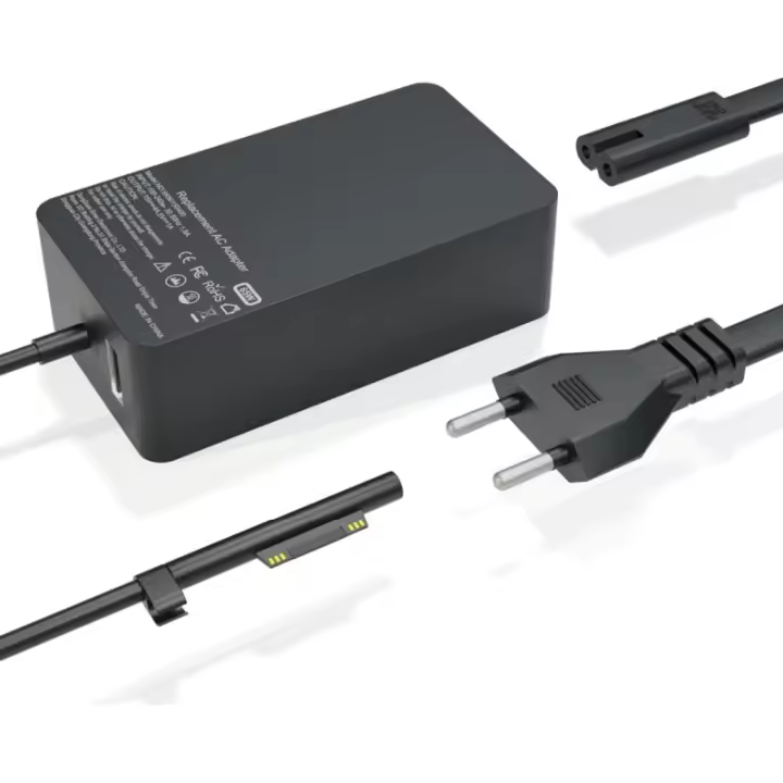 Cargador de computadora portátil Surface Pro de 65 W para Microsoft Surface Pro 11,10, 9, 8, 7+, 7, 6, 5, 4, 3, X, Windows Surface Laptop 6, 5, 4, 3, 2, 1, Surface Go Tablet, Surface Book 3, 2, 1 Adaptador de corriente - 1