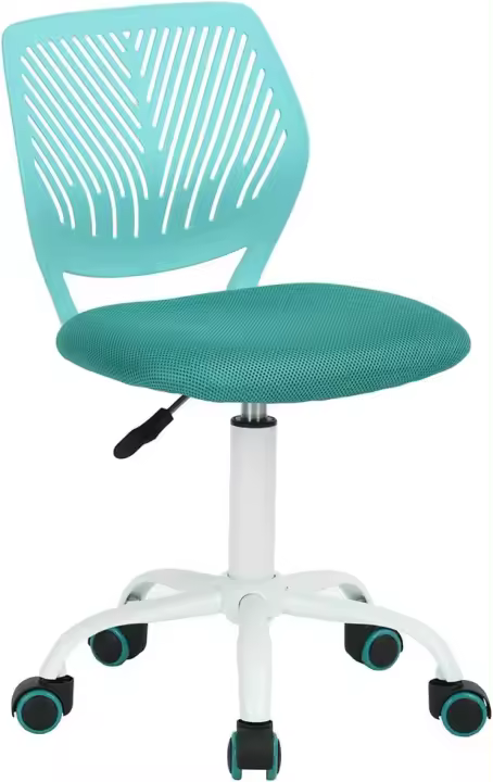 Silla de Escritorio giratoria Ajustable Silla de Oficina Asiento de Tela Silla ergonómica sin reposabrazos, Gris - 1