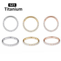 Piercing de titanio G23 con bisagras para mujer, aros de piedra cz para nariz, cartílago de la oreja, tragus, pendientes de hélice, piercing, joyería para el cuerpo - details 1
