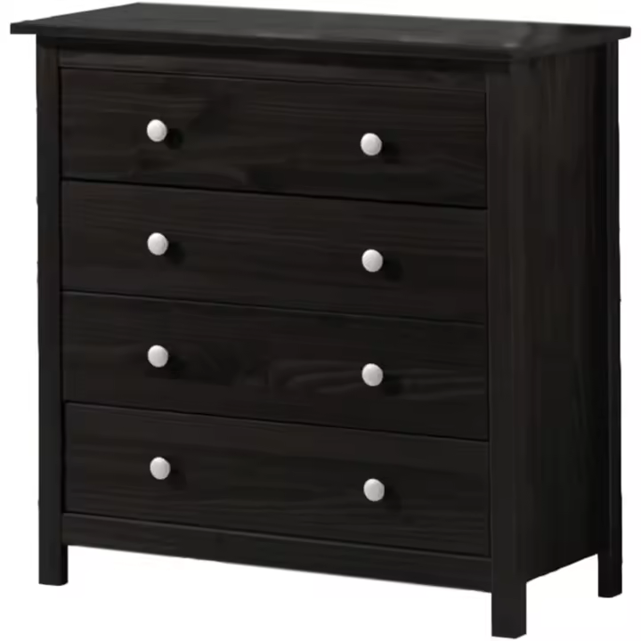Moblit Comoda de Cuatro Cajones de Madera de Pino Maciza Duradera y Robusta 78.5x75x35 cm - 1