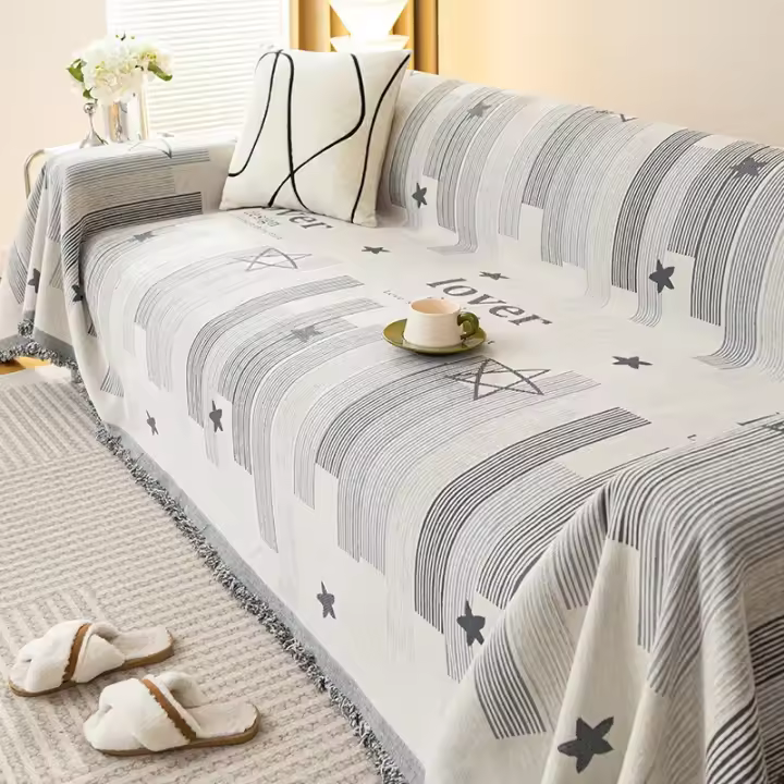 Cubierta de sofá de todo el año con towel de Chenille cubierta completa para sala de estar anti-rasguños de gato - 1