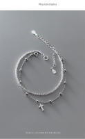 Pulsera de perlas de plata 925 con cruz cristiana para mujeres de 16+3.5cm pulsera de link de joyería de brand normal - details 6