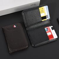 Cartera portátil de cuero sintético para hombre, billetera pequeña, suave, Superfina, Mini tarjetero - details 0