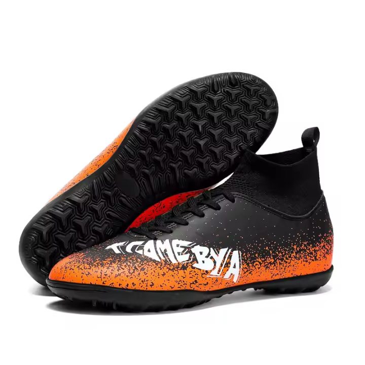 Zapatos de entrenamiento de césped transpirables de caña alta para fútbol sala y exterior - 1