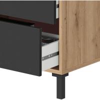 Mueble de Buffet de Estilo Brooklyn 2 Puertas y 3 Cajones Acabado en Color Roble Nodi y Gris Antracita Medidas: 154 cm (Ancho) x 74 cm (Alto) x 41 cm (Fondo) - details 5